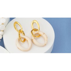 Anneau ovale sécable de 36mm en étain couleur or