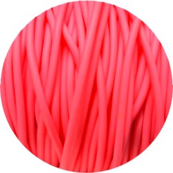 Buna cord-Cordon caoutchouc creux rose fluo clair-4mm