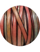 Cuir plat de 5mm imprimé moucheté rose vert en vente au cm