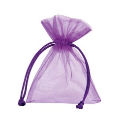 Pochette organza violet pour emballer vos bijoux