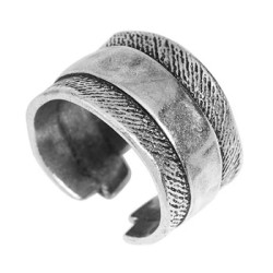 Grosse bague 20mm type ethnique placage argent