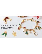 Pendentif feuille de gui vert en métal couleur or