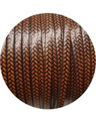 Cuir plat de 5mm camel avec relief épis noir en vente au cm