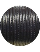 Cuir plat de 5mm bleu marin foncé couture au ton en vente au cm