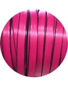 Cordon de cuir plat 10mm x 2mm de couleur rose fuchsia vendu au cm