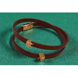 Bracelet double tour en kit de 5mm de large marron et or