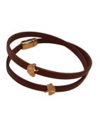 Passant Ginkgo biloba en zamak couleur or pour cuir plat de 5mm