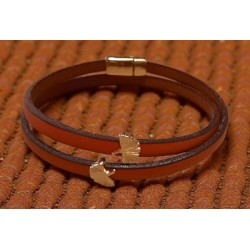 Bracelet double tour en kit de 5mm de large orange et or