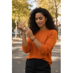 Bracelet double tour en kit de 5mm de large orange et or