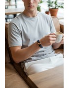 Bracelet double tour en kit de 5mm de large bleu et or