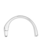 Demi jonc aimanté pour cuir plat de 5mm en métal plaqué argent 10 microns