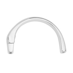 Demi jonc aimanté pour cuir plat de 5mm en métal plaqué argent 10 microns