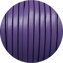 Nouveau cordon de cuir plat 5mm lilas vendu au metre