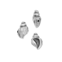 Perle coquillage de 12mm en métal placage argent