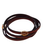 Petit passant cauri couleur or pour cuir plat de 5mm