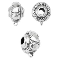 Gros hanger ethnique en zamak placage argent avec 1 accroche