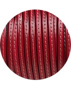 Cuir plat couture de 5mm framboise en vente au cm