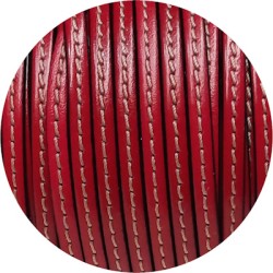 Cuir plat couture de 5mm framboise en vente au cm