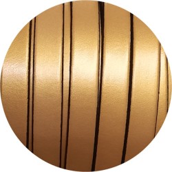 Cuir plat de 10mm or avec bords noirs en vente au cm