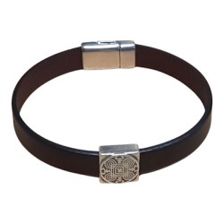 Passant carré motif Celte pour cuir plat de 10mm