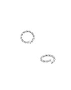 Lot de 10 anneaux ronds twistés de 8mm en laiton placage argent