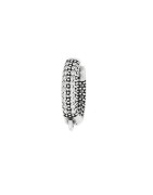Boucle d'oreille ronde avec double rangée de strass  et une accroche placage argent