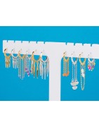 Boucle d'oreille en forme de goutte avec 3 accroches en métal placage argent