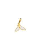 Pendentif queue de poisson émaillée blanc en métal couleur or