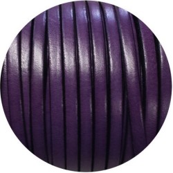 Cordon de cuir plat 3mm violet 28 soutenu en vente au cm