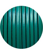 Cuir plat lisse de 3mm couleur vert turquoise en vente au cm