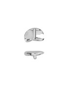 Passant pince de homard en zamak placage argent pour cuir plat de 5mm
