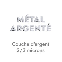 Dome lisse de 7mm en zamak placage argent pour cuir plat 5mm