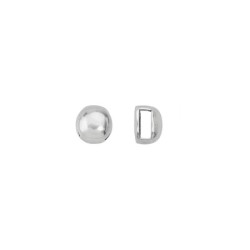 Dome lisse de 7mm en zamak placage argent pour cuir plat 5mm