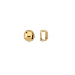 Dome lisse de 7mm en zamak couleur or pour cuir plat 5mm