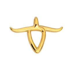 Pendant crane de buffle ou de taureau stylisé de 36mm couleur or