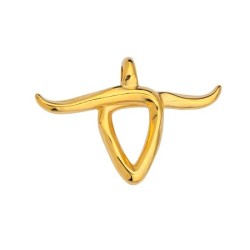 Pendant crane de buffle ou taureau stylisé de 51mm couleur or