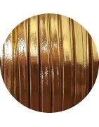 Bride rempliée de 3mm lisse en cuir or brillant en vente au cm