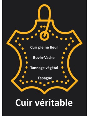 Cuir plat de 5mm relief orange métal sur fond pistache en vente au cm