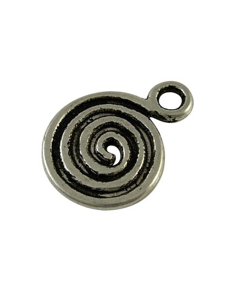 Sachet de 10 pampilles spirale de 18mm couleur argent tibétain