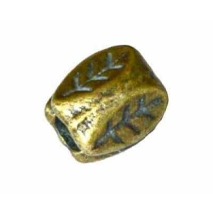 Sachet de 10 Perles metal feuilles couleur bronze antique