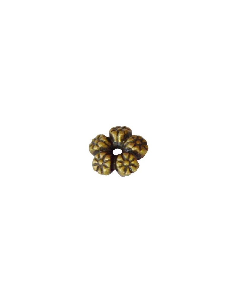 Sachet de 10 perles fleurs intercalaires bronze de 7mm