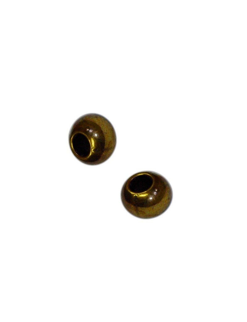 Lot de 10 perles presque rondes placage bronze-7mm