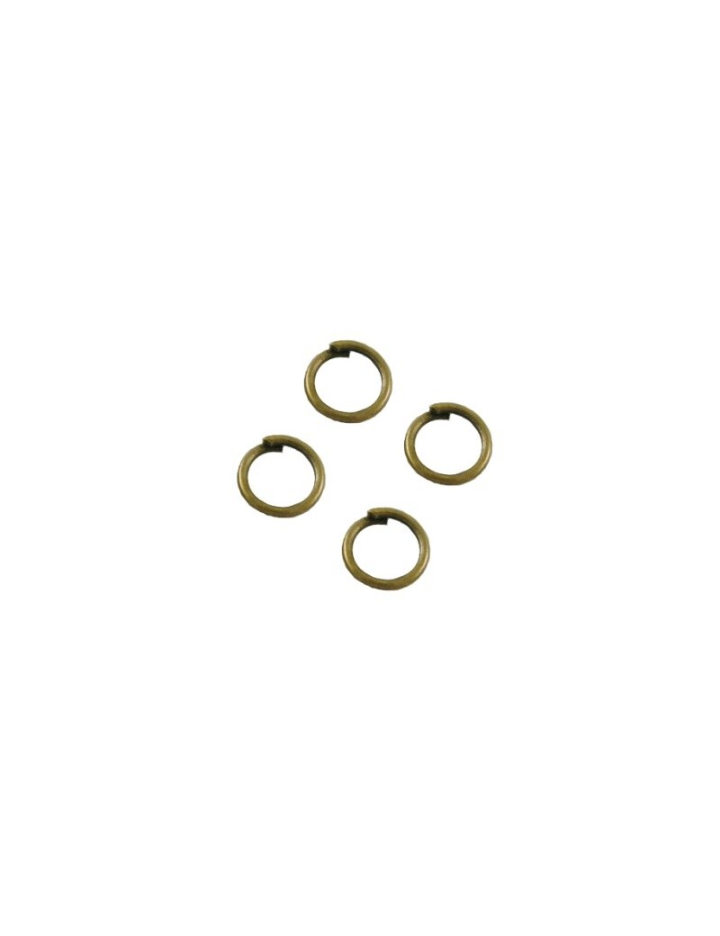 Lot de 50 anneaux de jonction en metal couleur bronze antique-6x0.8mm