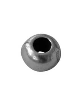Poche de 10 perles rondes a gros trou en metal placage argent-7mm
