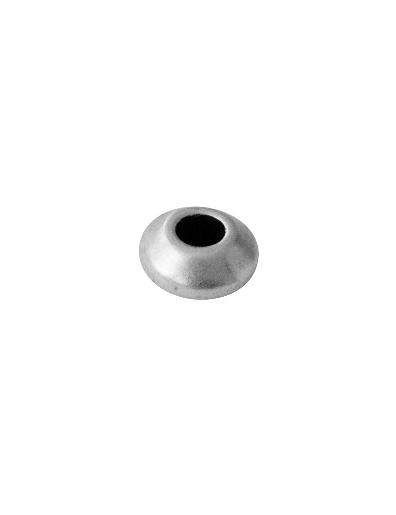 Lot de 10 perles metal bicones ecrasees placage argent-7mm