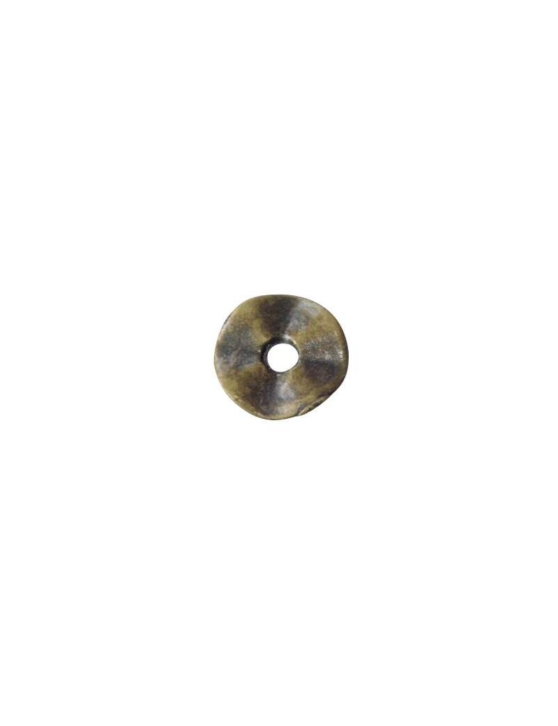 Lot premier prix de 50 perles plates lisses bronze-7mm