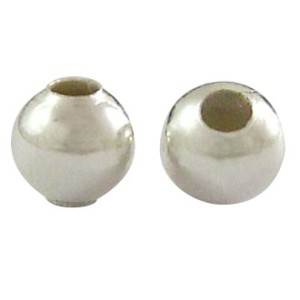 Pochette de 100 Perles creuses et lisses couleur argent-5mm