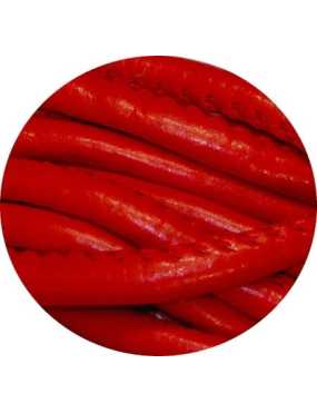 Cordon de cuir artificiel rouge-5mm-vente au cm