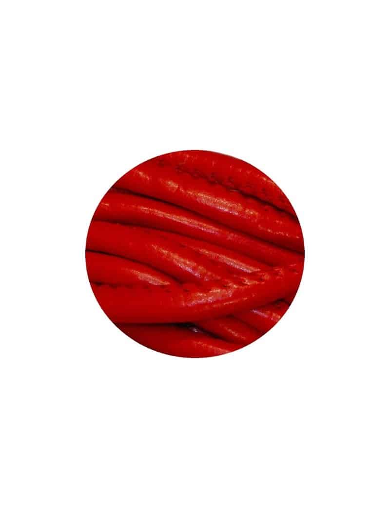 Cordon de cuir artificiel rouge-5mm-vente au cm