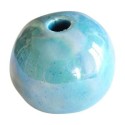 Grosse perle ronde en ceramique de couleur bleue-26mm